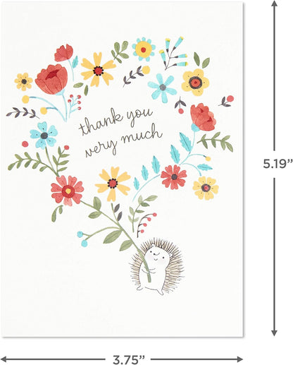 Hallmark Baby Shower Thank You Cards Assortment, Woodland Animals (48 Cards with Envelopes for Baby Boy or Baby Girl) Deer, Owl, Bear, Fox