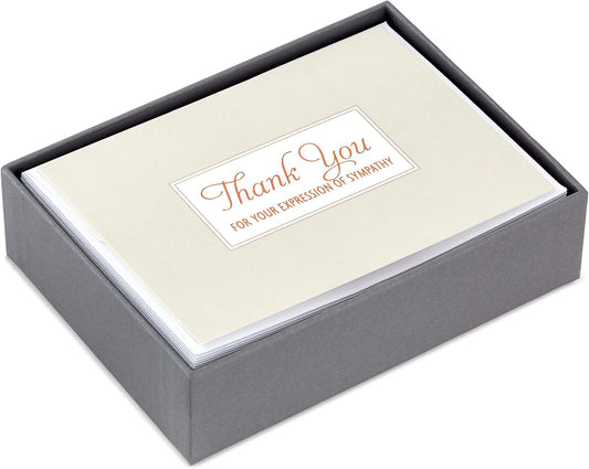 Hallmark Funeral Thank You Cards, Copper Foil (20 Thank You for Your Sympathy Cards with Envelopes)