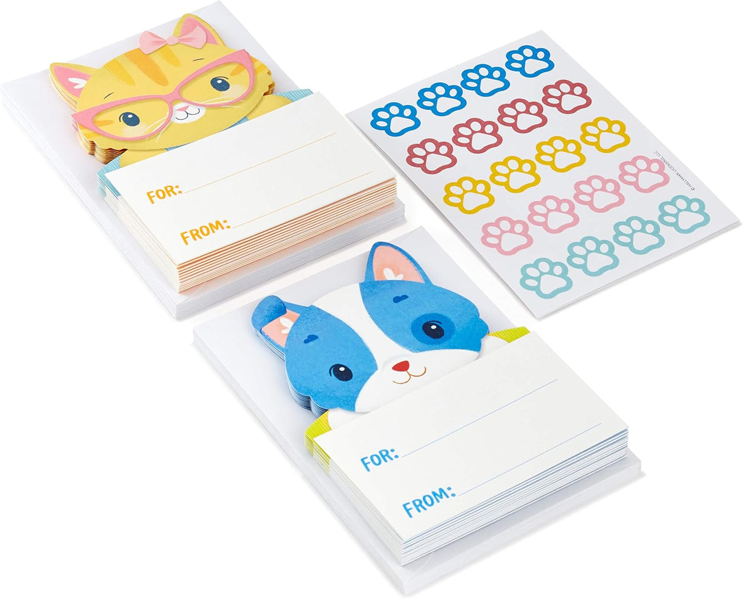 Hallmark Kids Fill in The Blank Thank You Cards Assortment, Dogs and Cats (24 Thank You Notes and 40 Stickers)
