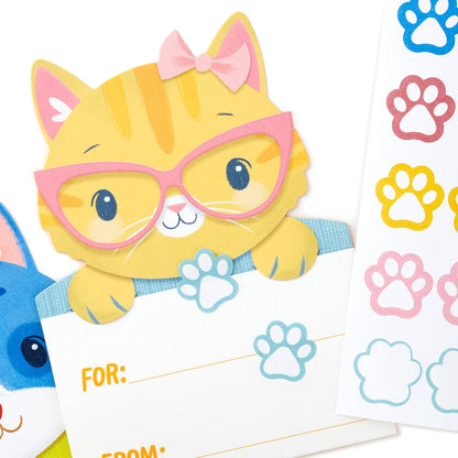 Hallmark Kids Fill in The Blank Thank You Cards Assortment, Dogs and Cats (24 Thank You Notes and 40 Stickers)