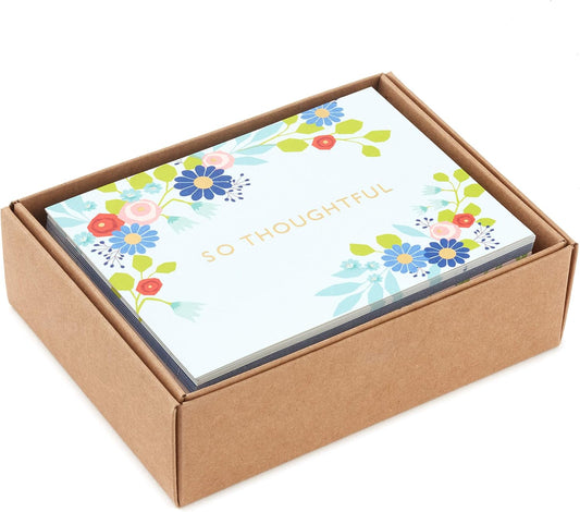 Hallmark Thank You Cards Assortment, Folk Art Flowers (36 Thank You Notes with Envelopes)