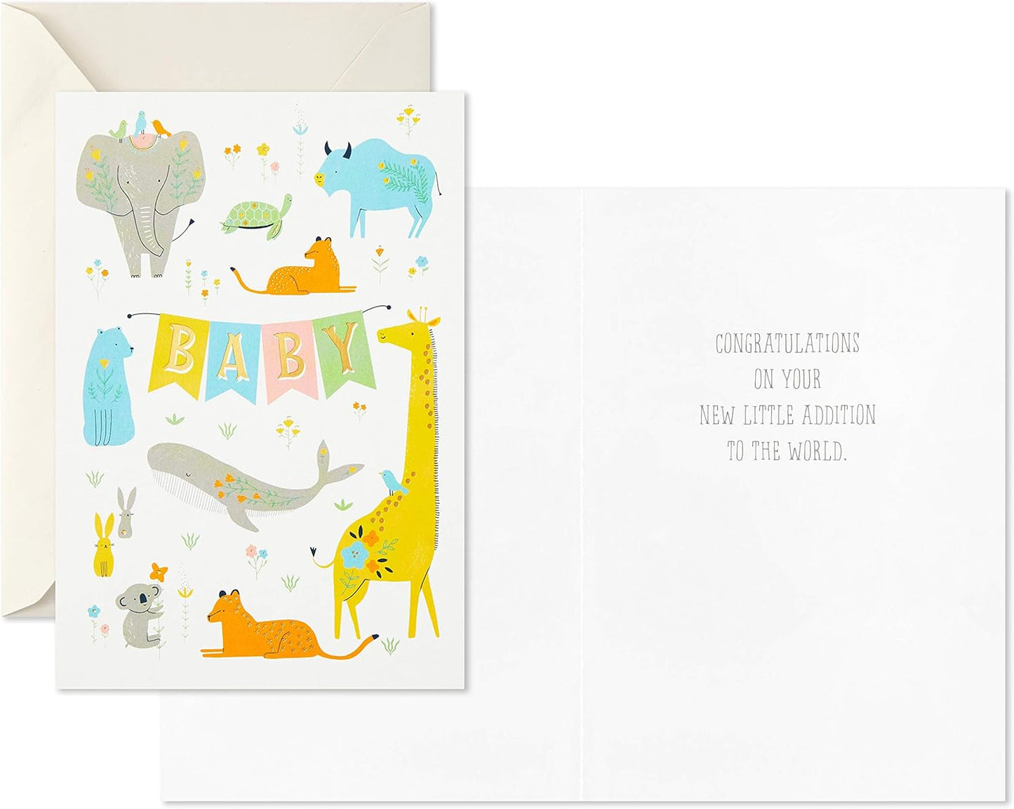 Hallmark Baby Shower Cards Assortment, 12 Cards with Envelopes (Rabbits, Animals, Baby Boys, Baby Girls)