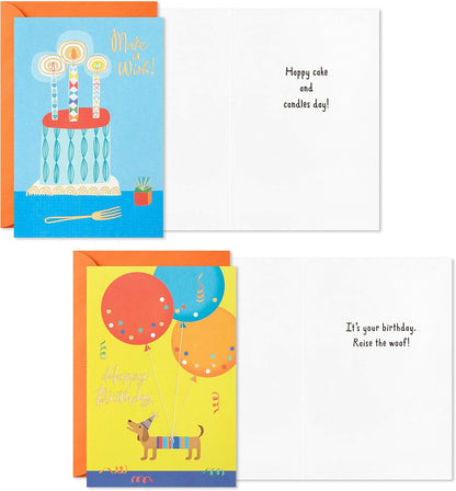 Hallmark Birthday Cards Assortment, 36 Cards with Envelopes (Cake, Ice Cream, Balloons)