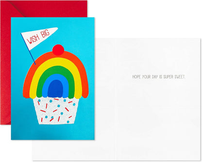 Hallmark Birthday Cards Assortment, 12 Cards with Envelopes (Rainbow)