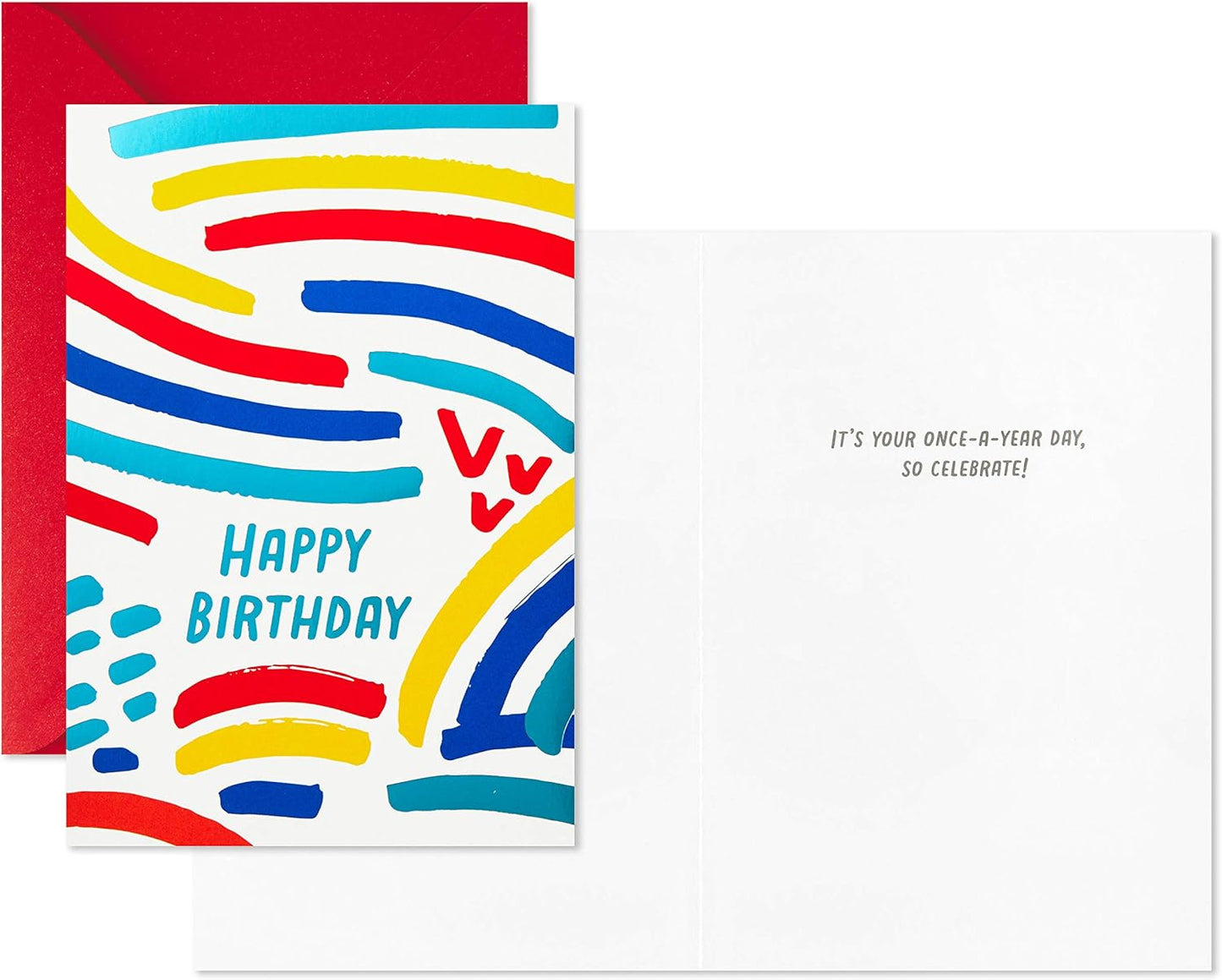 Hallmark Birthday Cards Assortment, 12 Cards with Envelopes (Rainbow)