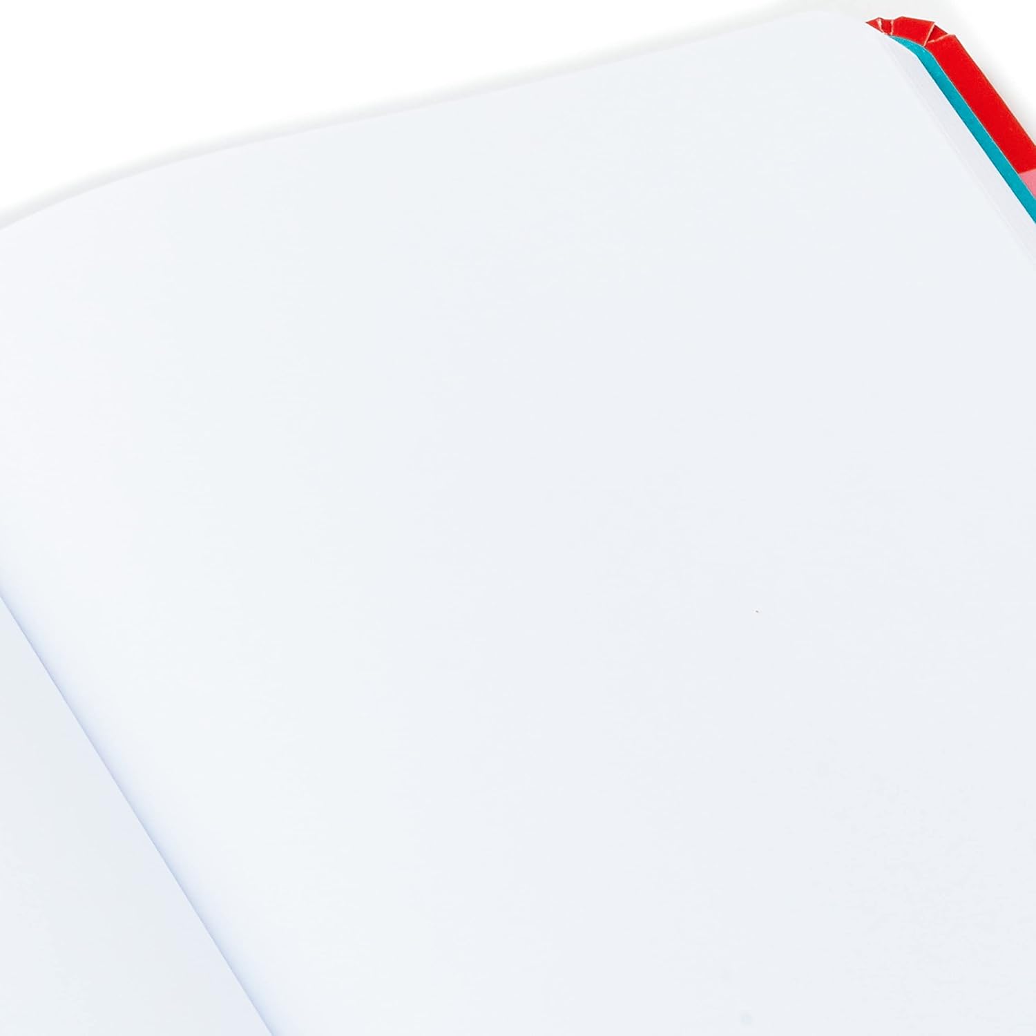 Hallmark Crayola Hardcover Journal, Rainbow (196 Pages) featuring blank pages for versatile note-taking, angled view of the interior.