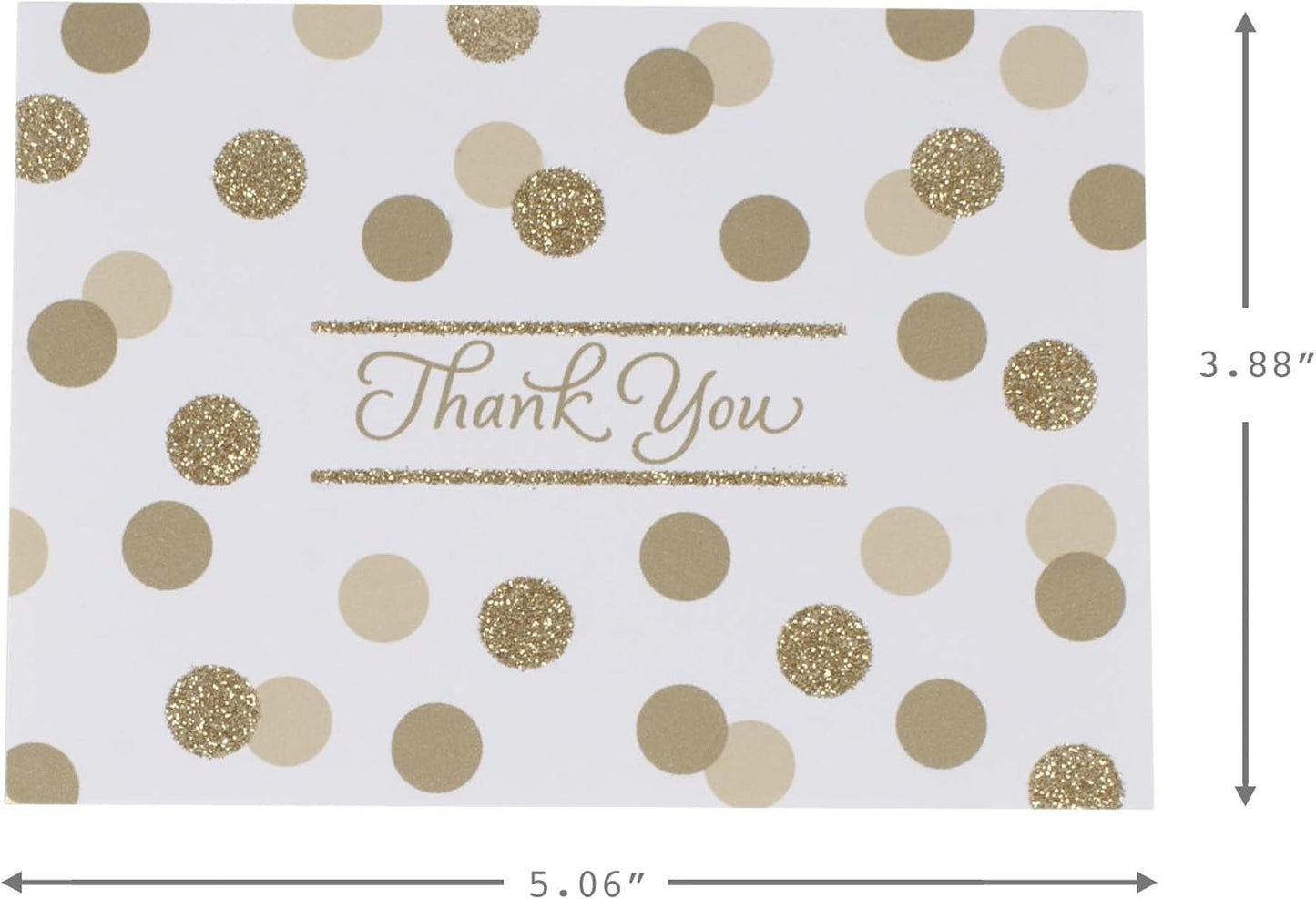 Hallmark Thank You Cards, Gold Foil and Glitter Dots (40 Thank You Notes with Envelopes for Wedding, Bridal Shower, Baby Shower, Graduation)