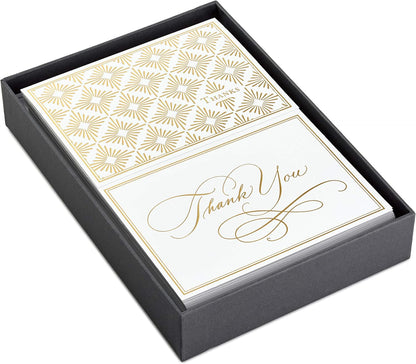 Hallmark Thank You Cards Assortment, Gold Foil Scroll (50 Thank You Notes with Envelopes for Wedding, Bridal Shower, Baby Shower, Business, Graduation)