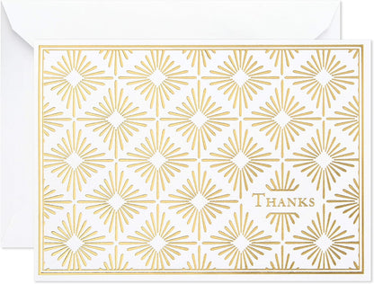 Hallmark Thank You Cards Assortment, Gold Foil Scroll (50 Thank You Notes with Envelopes for Wedding, Bridal Shower, Baby Shower, Business, Graduation)