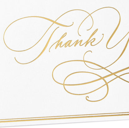 Hallmark Thank You Cards Assortment, Gold Foil Scroll (50 Thank You Notes with Envelopes for Wedding, Bridal Shower, Baby Shower, Business, Graduation)