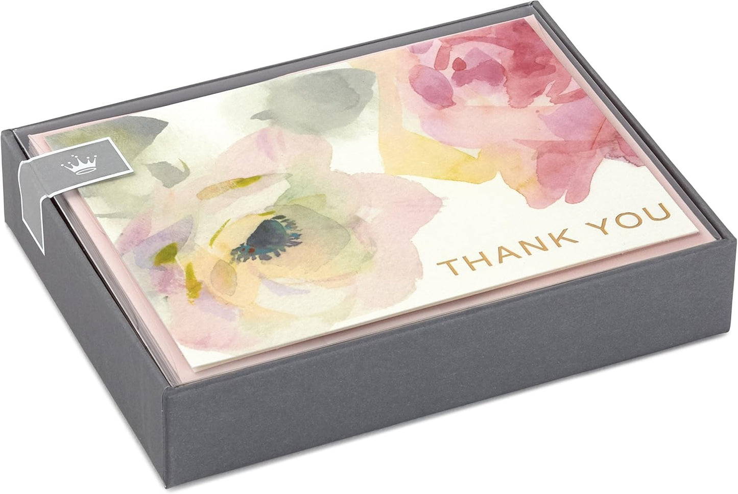 Hallmark Thank You Cards, Watercolor Flowers (10 Cards with Envelopes)
