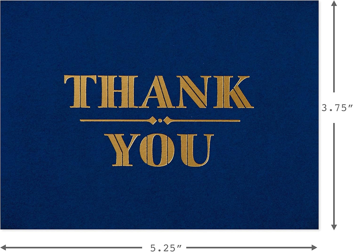 Hallmark Thank You Cards, Navy and Gold Foil (10 Cards with Envelopes)