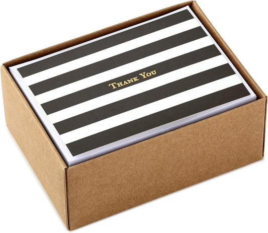 Hallmark Thank You Cards, Striped (40 Blank Thank You Notes with Envelopes for Weddings, Business, Birthdays, Showers, All Occasion)