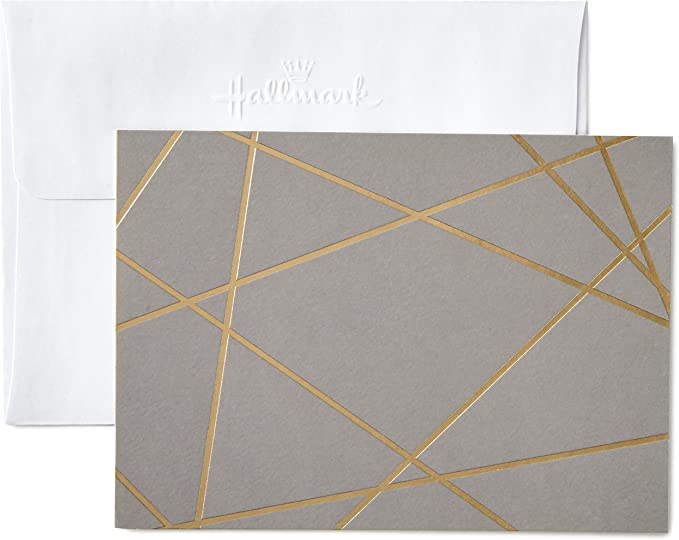 Hallmark Blank Cards Gold Foil Lines 10 Cards With Envelopes Hallmark blank cards gold foil lines 10 cards with envelopes