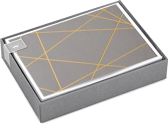Hallmark Blank Cards Gold Foil Lines 10 Cards With Envelopes Hallmark blank cards gold foil lines 10 cards with envelopes