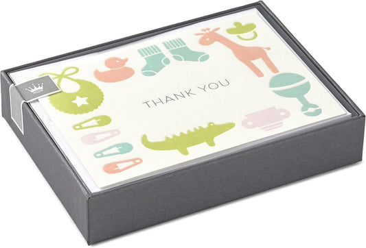 Hallmark Baby Shower Thank You Cards, Gender Neutral (10 Cards with Envelopes for Baby Boy or Baby Girl) - 5STZ5032, Baby Icons