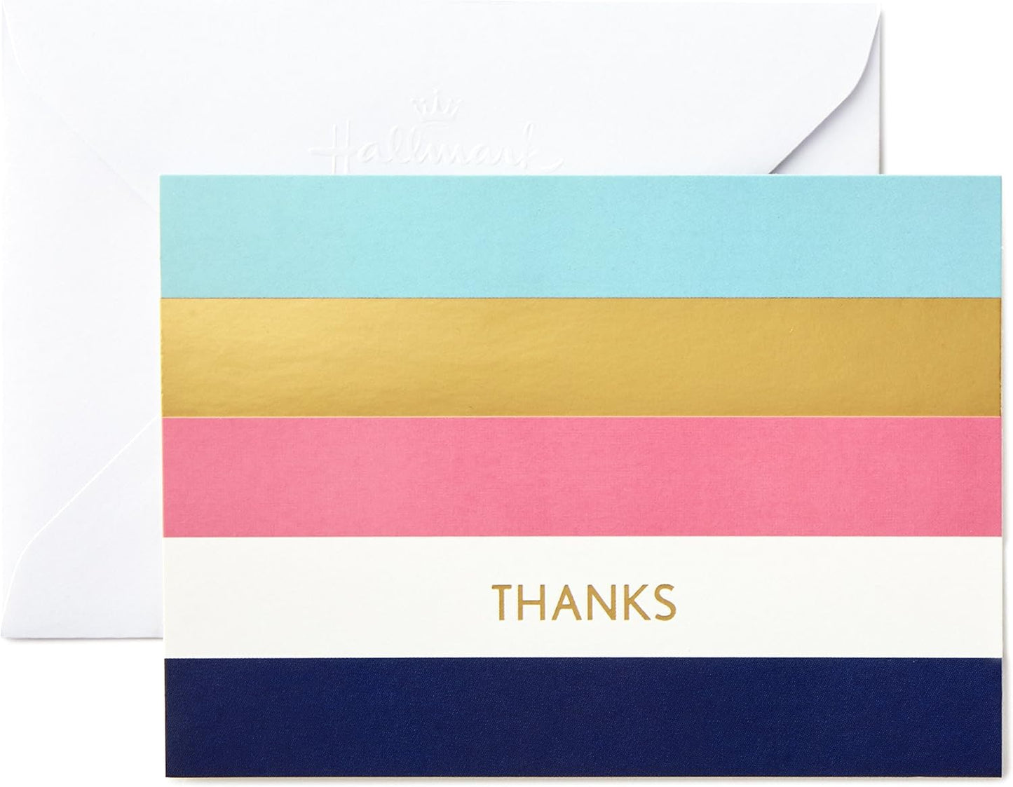 Hallmark Thank You Cards Assortment, Preppy Gold Foil Stripe Dot (50 Thank You Notes with Envelopes for Wedding, Bridal Shower, Baby Shower, Business, Graduation