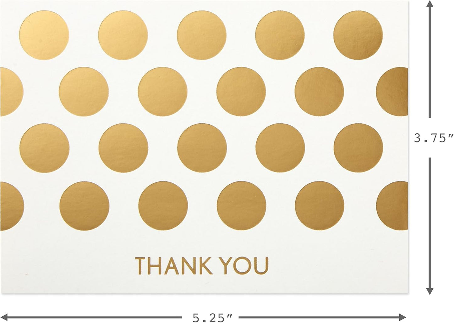 Hallmark Thank You Cards Assortment, Preppy Gold Foil Stripe Dot (50 Thank You Notes with Envelopes for Wedding, Bridal Shower, Baby Shower, Business, Graduation