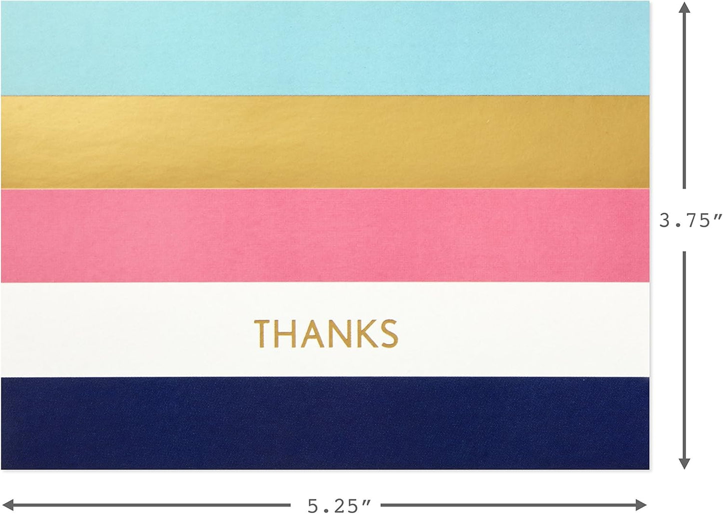Hallmark Thank You Cards Assortment, Preppy Gold Foil Stripe Dot (50 Thank You Notes with Envelopes for Wedding, Bridal Shower, Baby Shower, Business, Graduation