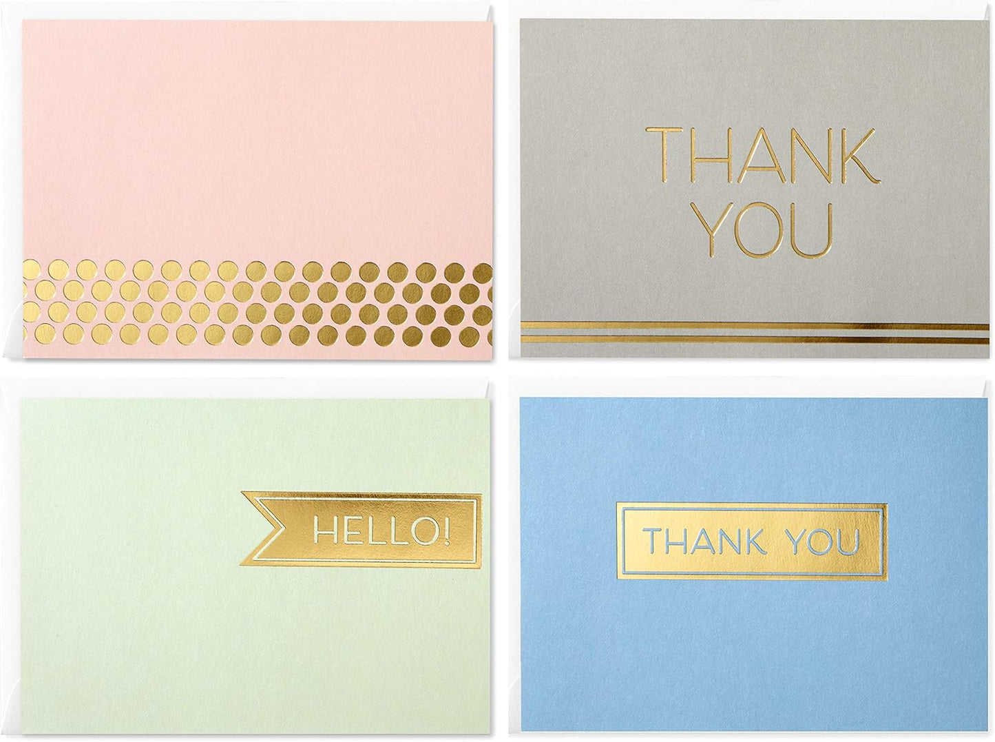 Hallmark Boxed Thank You Cards Assortment, Classic Gold Foil (Four Assorted Designs, 40 Cards with Envelopes)