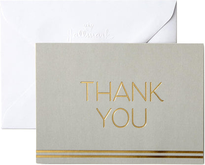 Hallmark Boxed Thank You Cards Assortment, Classic Gold Foil (Four Assorted Designs, 40 Cards with Envelopes)