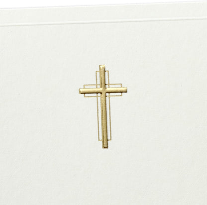 Hallmark Religious Blank Cards, Gold Cross (20 Cards with Envelopes)