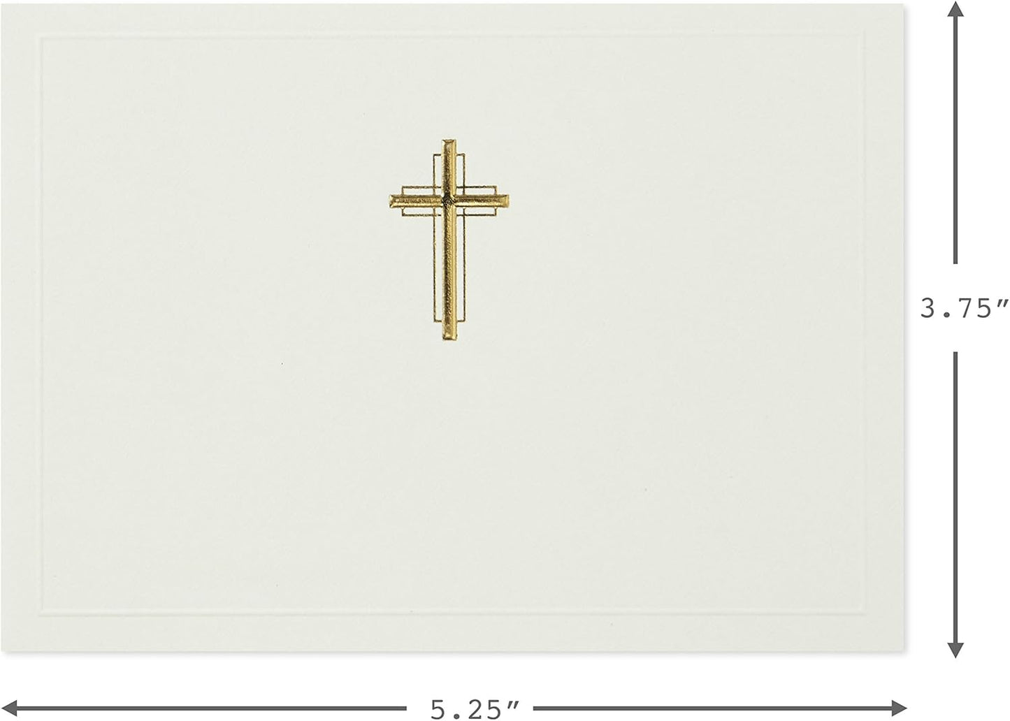 Hallmark Religious Blank Cards, Gold Cross (20 Cards with Envelopes)