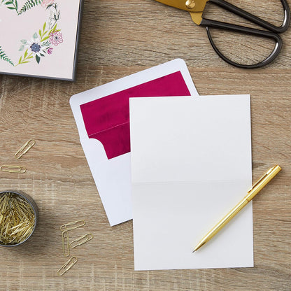 Hallmark Pack of 10 Blank Cards with Envelopes, Floral Wreath Heart