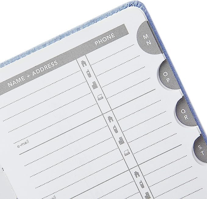 Hallmark Hardcover Address Book (Blue Chambray)