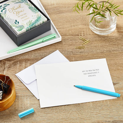 Hallmark Pack of 20 Thank You for Your Sympathy Cards, Gold Foil Greenery (Funeral Thank You Cards)