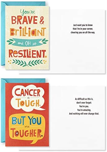 Hallmark Encouragement Cards Assortment for Cancer, Illness, Tough Times (12 Cards and Envelopes, 12 Stickers)