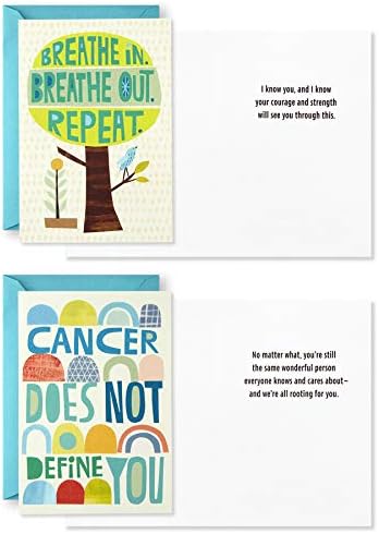 Hallmark Encouragement Cards Assortment for Cancer, Illness, Tough Times (12 Cards and Envelopes, 12 Stickers)