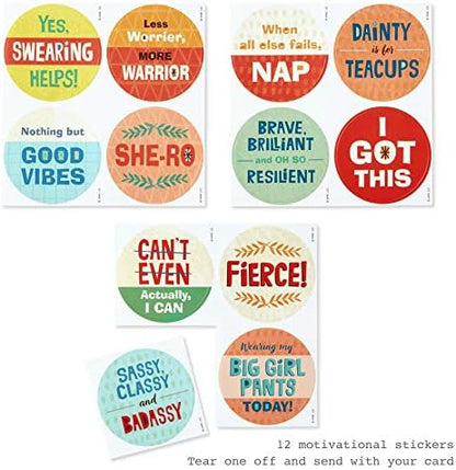 Hallmark Encouragement Cards Assortment for Cancer, Illness, Tough Times (12 Cards and Envelopes, 12 Stickers)