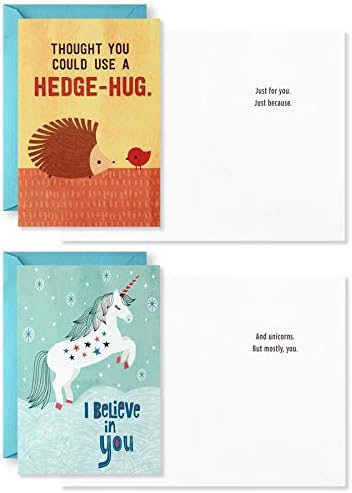 Hallmark Encouragement Cards Assortment for Kids Or Adults (12 Cards and Envelopes, 12 Stickers)