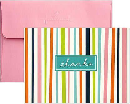 Hallmark Assorted Notecards (Stripes, Floral, Polka Dots, Bird, 40 Cards and Envelopes)