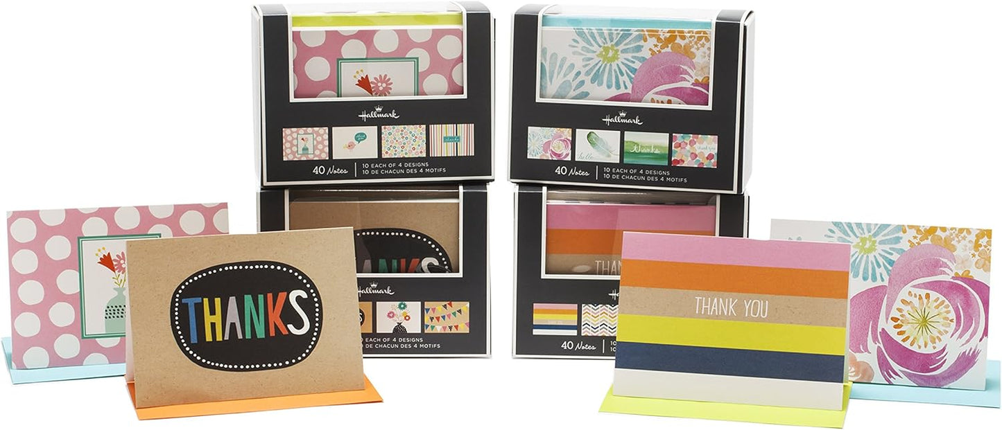 Hallmark Notecards (Stripes, Dots, Flowers, 40 Cards and Envelopes)