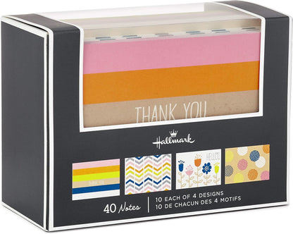 Hallmark Notecards (Stripes, Dots, Flowers, 40 Cards and Envelopes)