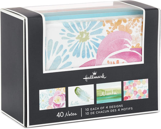 Hallmark Notecards (Watercolor Designs, 40 Cards and Envelopes)