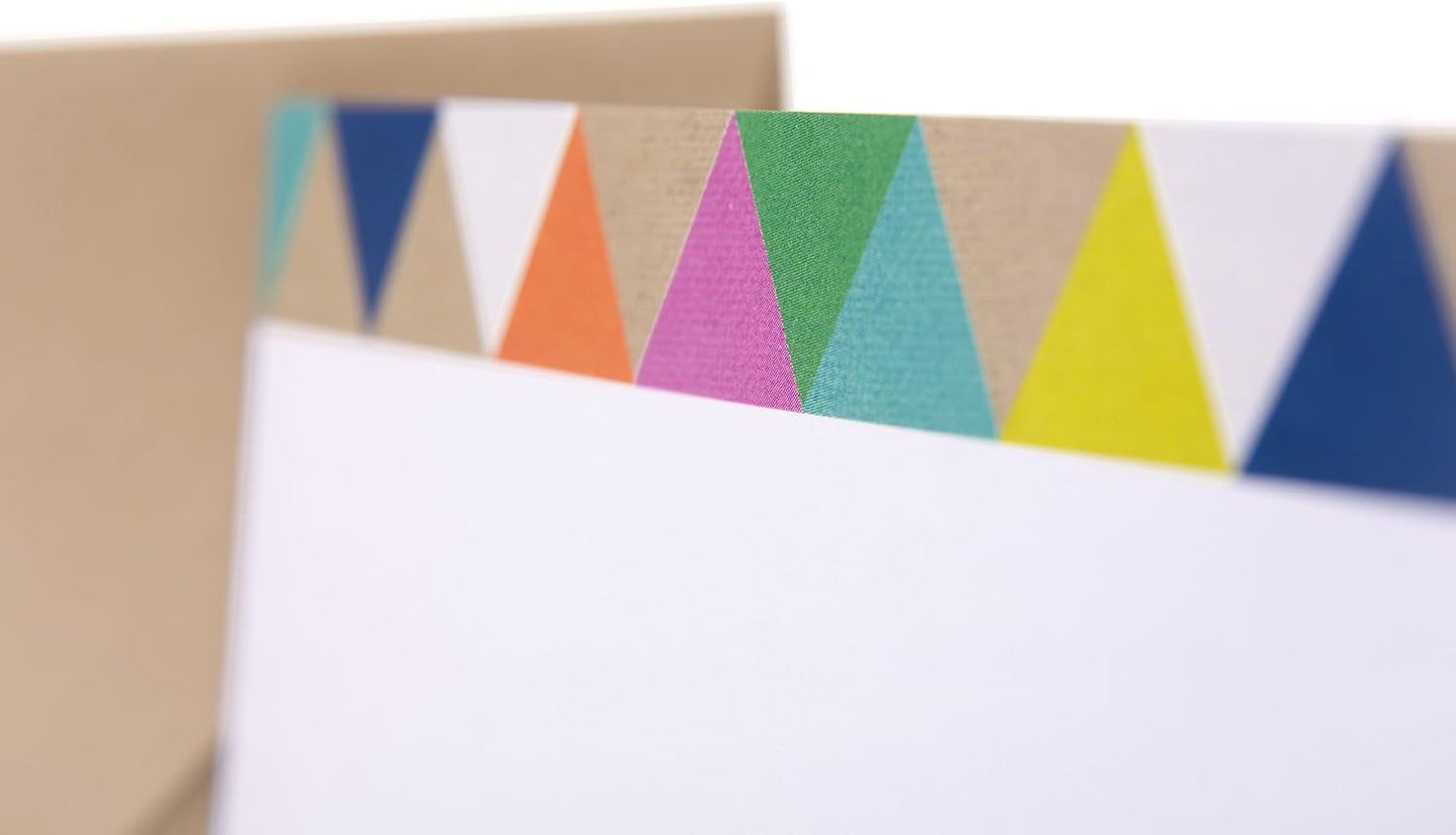 Hallmark Single-Panel Notecards (Triangle Trim, 50 Cards and Envelopes)