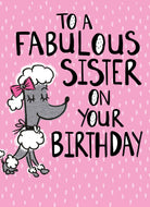 Sister Birthday Fabulous Illustrated