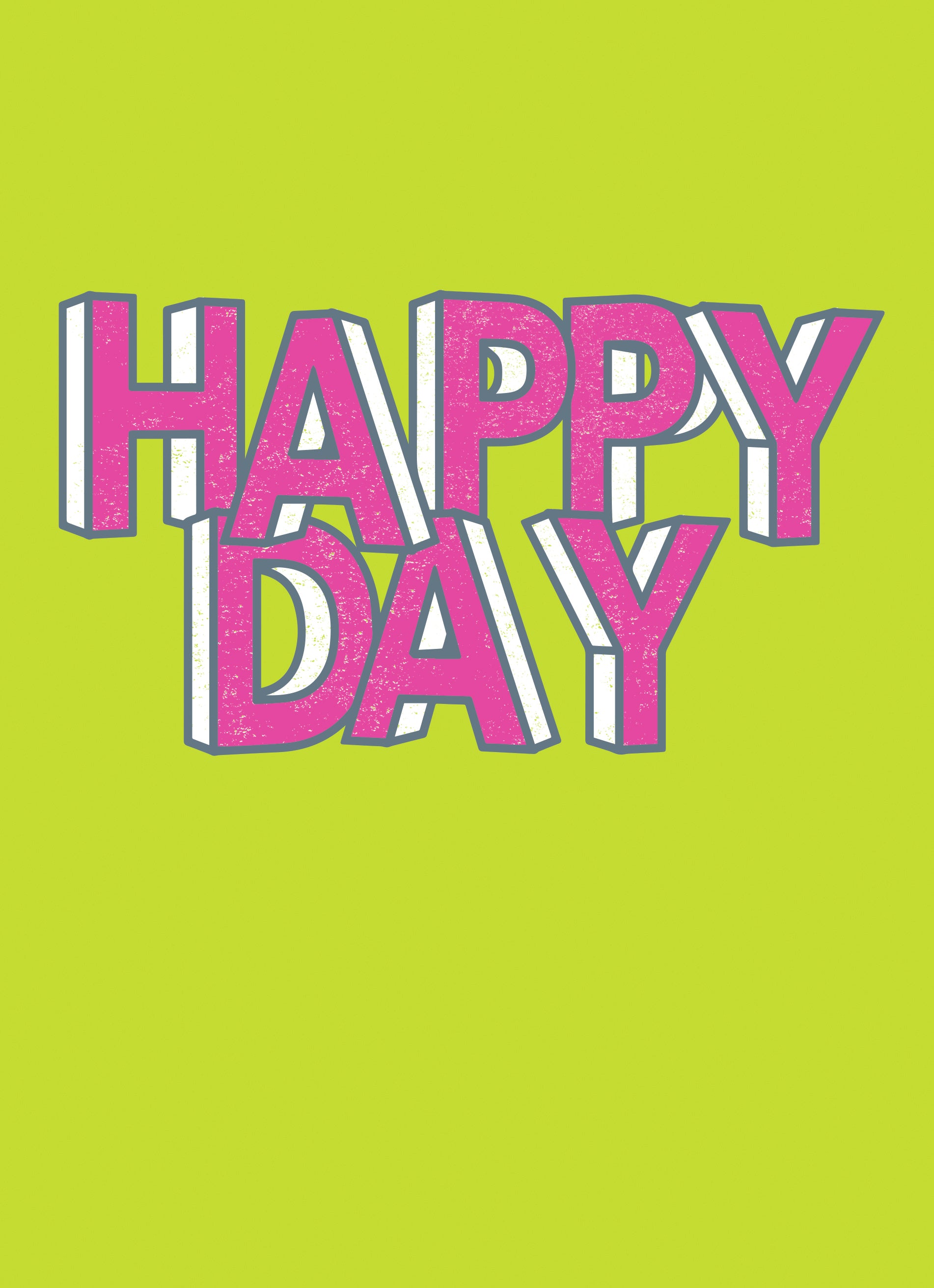 Contemporary Birthday Text Happy Day Green Pink