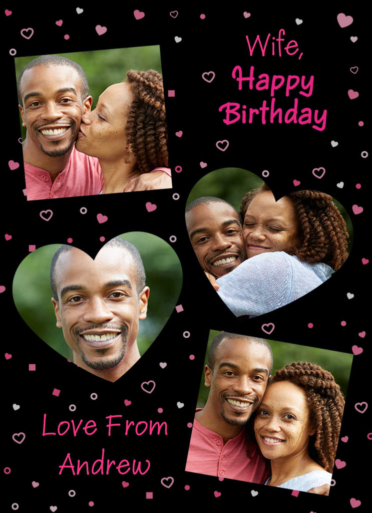Wife Photo Collage 4 Love Heart Square Frame