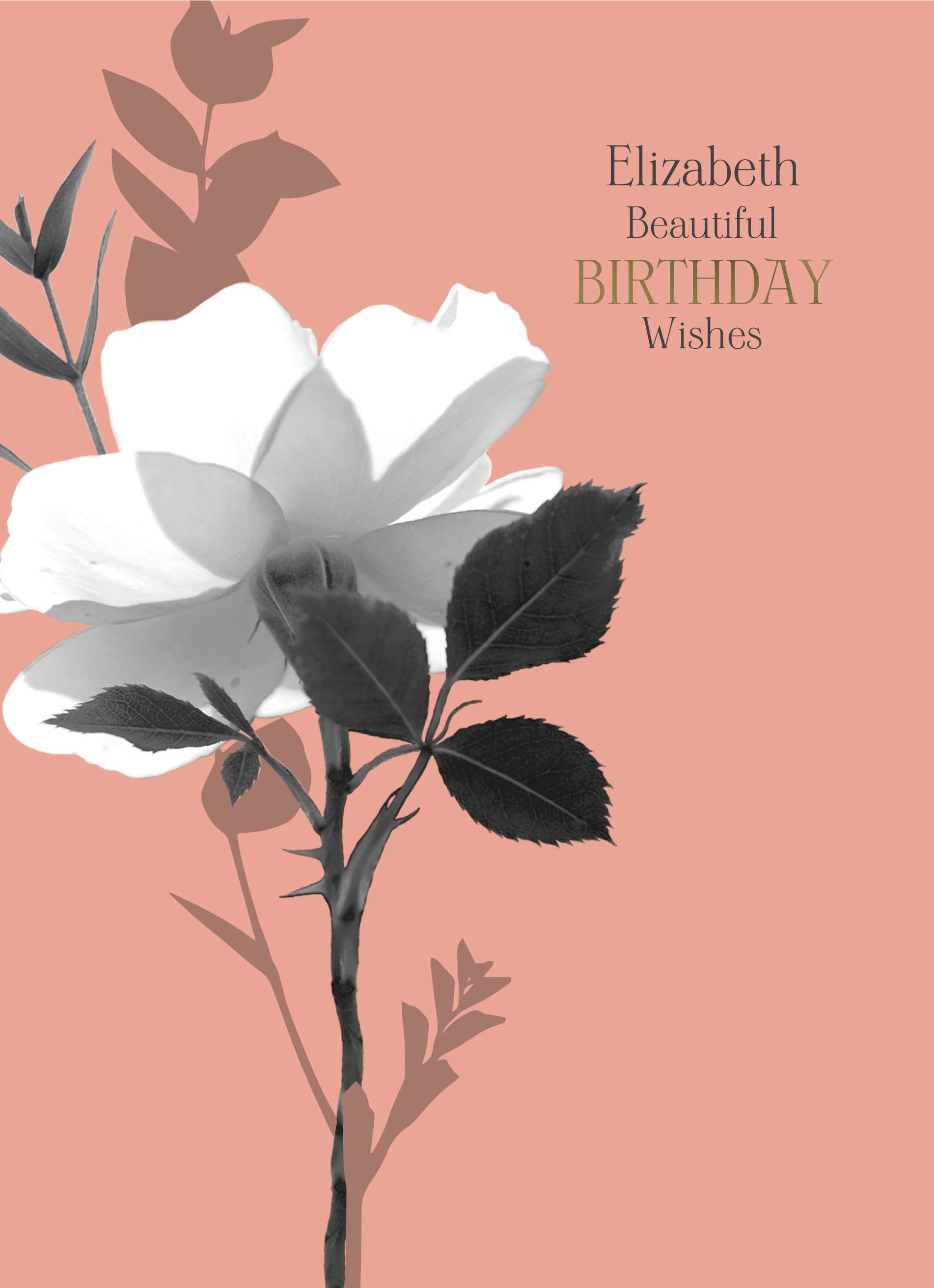 Editable Stylized Flower Beautiful Birthday Wishes