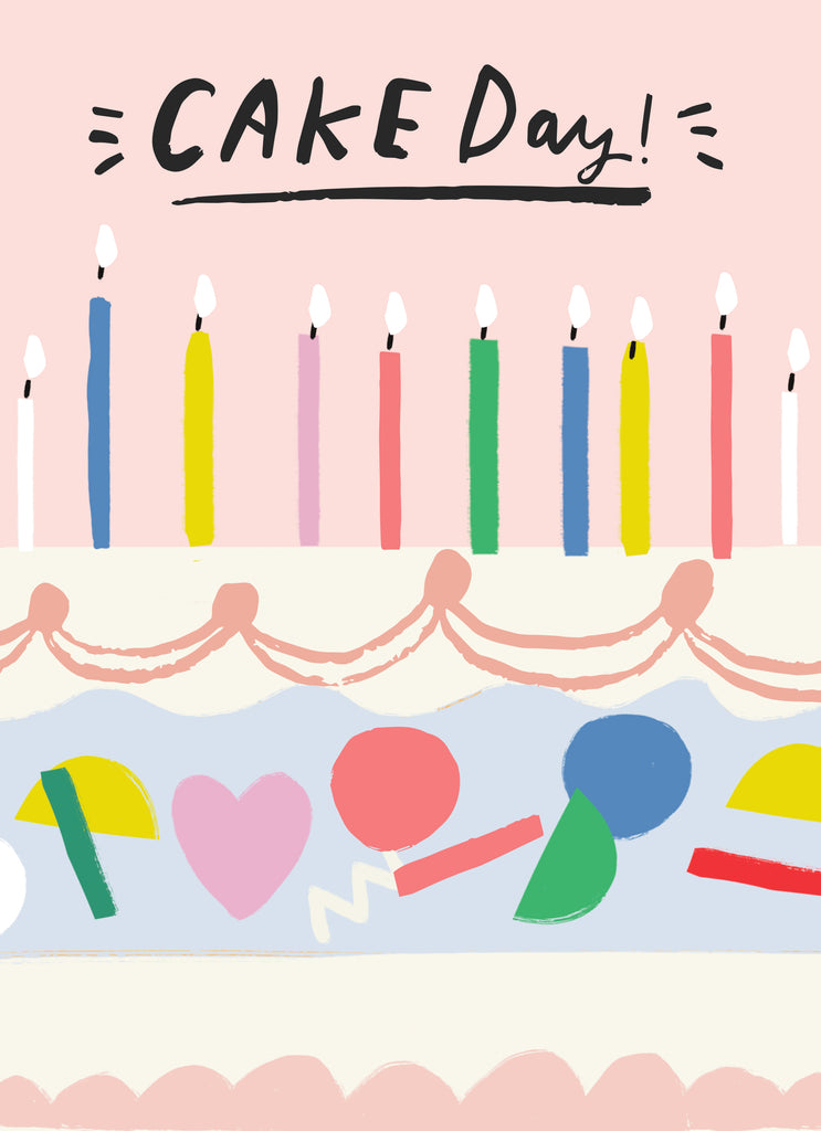 Contemporary Birthday Graphic Candles Cake Day