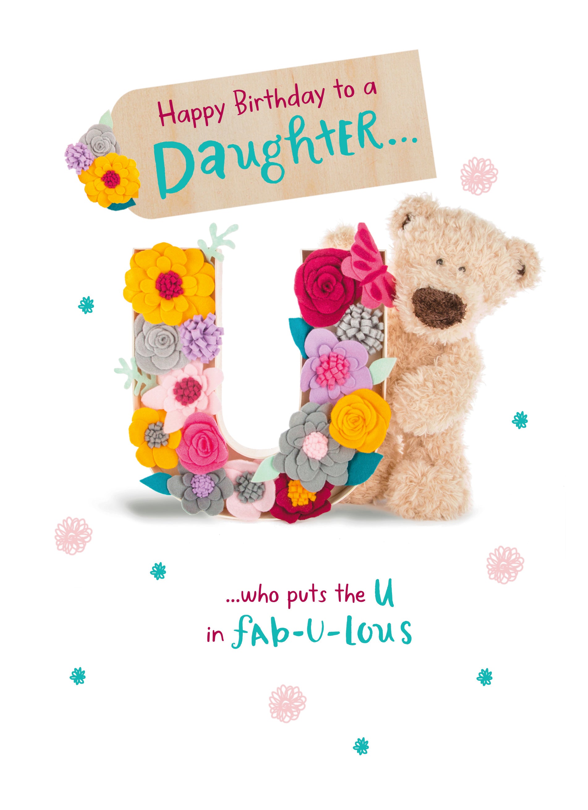 Daughter Cute Teddy Flowers