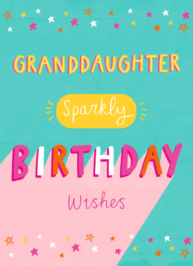 Contemporary Birthday Granddaughter Colourful Text
