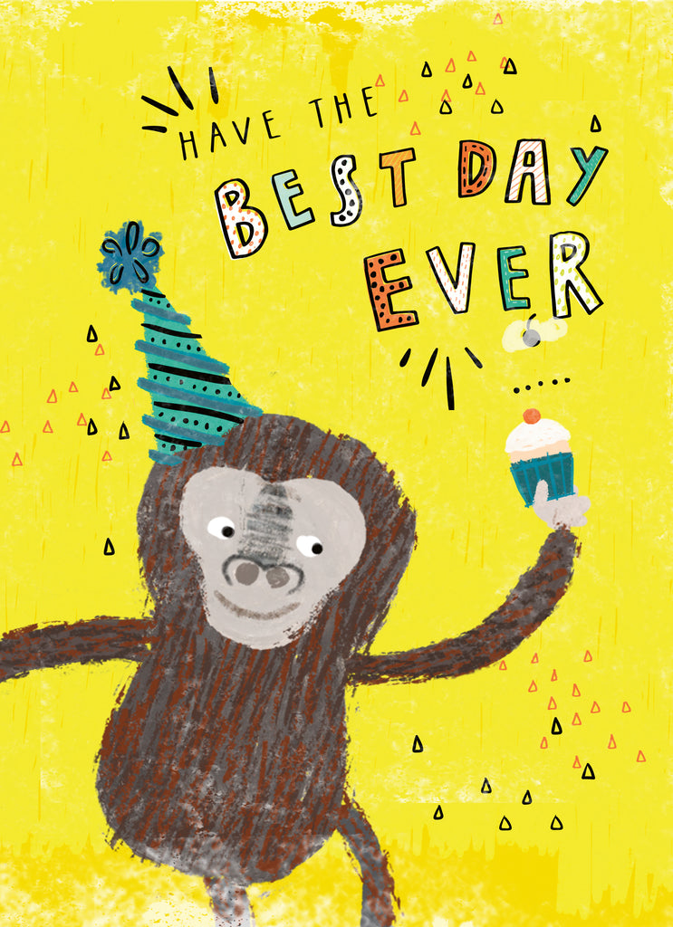 Fun Monkey Best Day Ever Kids Birthday