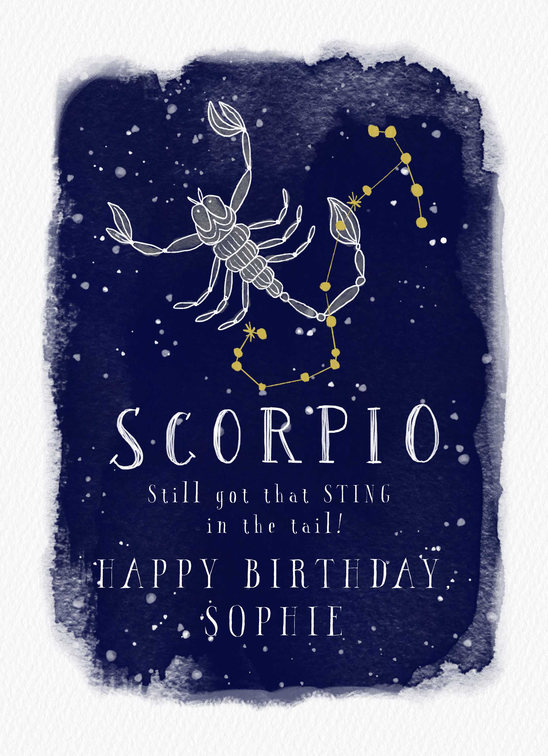 Personalised Scorpio Zodiac Symbol Card