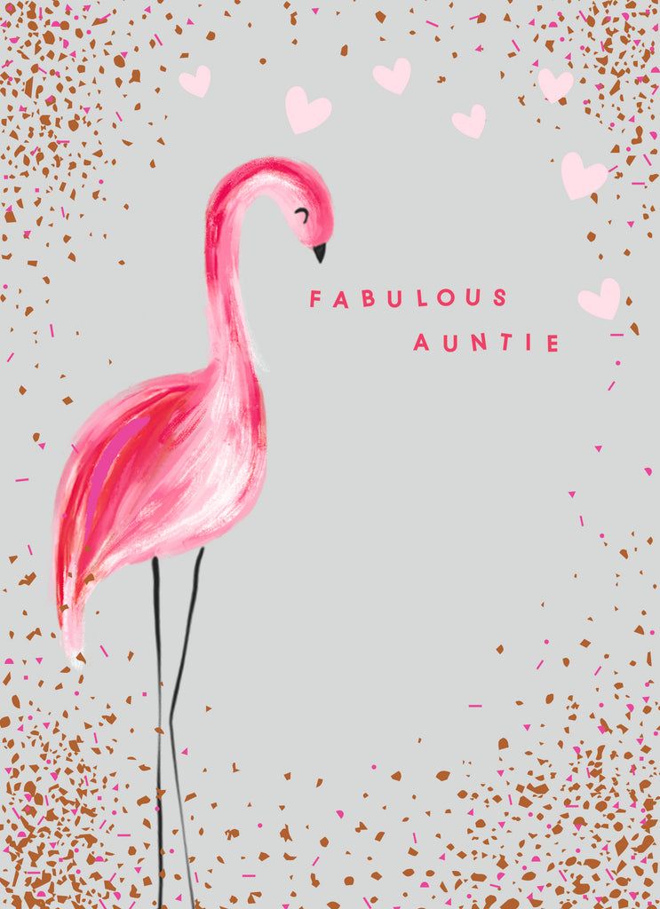 Classic Auntie Birthday Flamingo Fabulous
