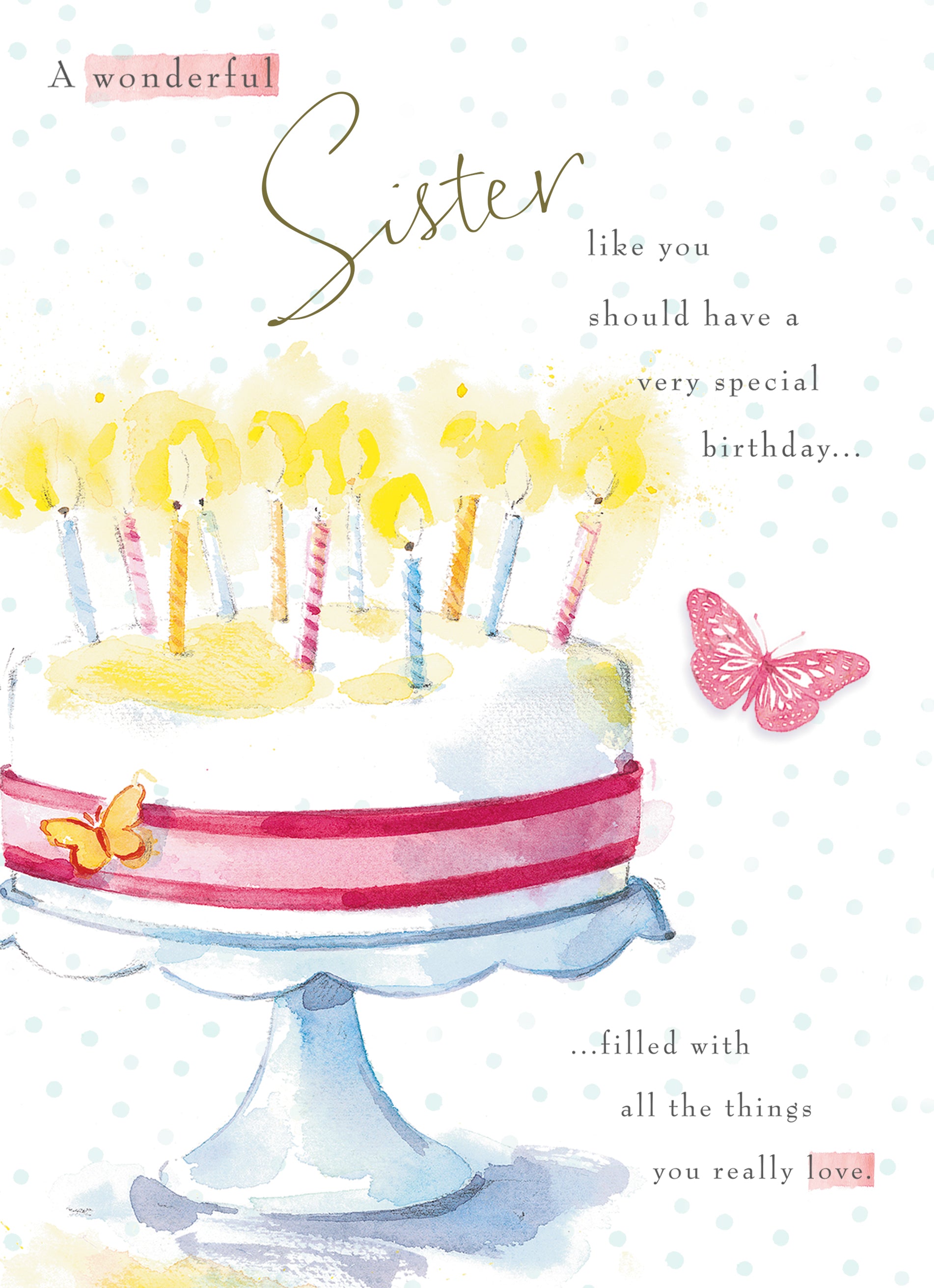 Personalised Cake Candles Sister Birthday Card – Hallmark Australia